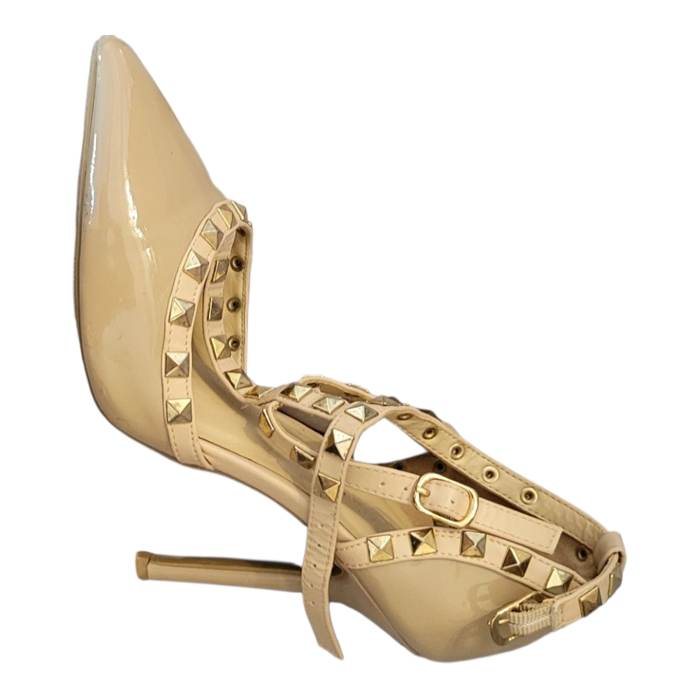 🔥6 FOR $25!🔥Valentino Style Chic Studded Nude Heels - Picture 2 of 5